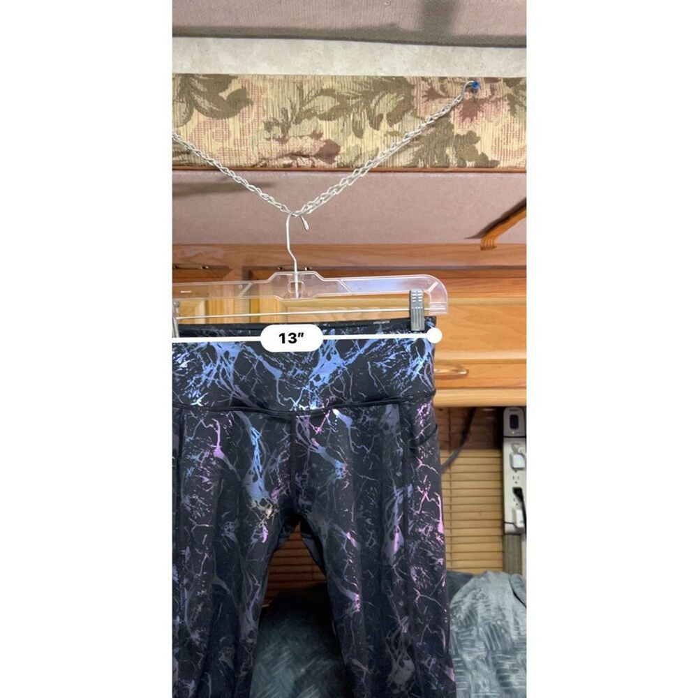 Calia by Carrie Underwood Black Purple Marble Leggings - Medium - Picture 4 of 6